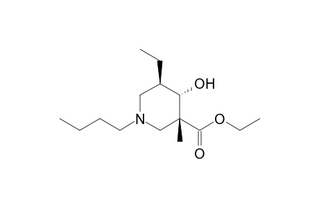 Ethyl (3R*,4S*,5R*)-1-butyl-5-ethyl-4-hydroxy-3-methylpiperidine3-carboxylate