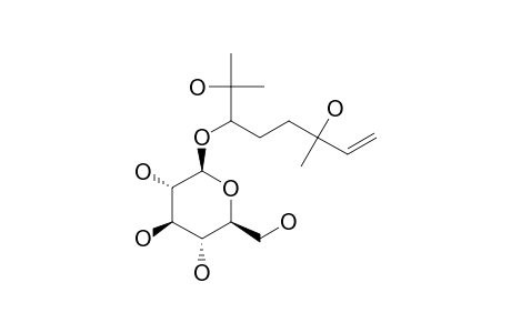 3,7-DIMETHYLOCT-1-ENE-3,6,7-TRIOL-6-O-BETA-D-GLUCOPYRANOSIDE