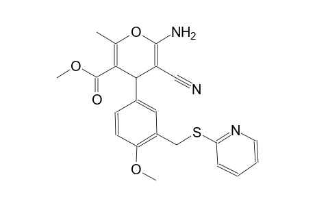 methyl 6-amino-5-cyano-4-{4-methoxy-3-[(2-pyridinylsulfanyl)methyl]phenyl}-2-methyl-4H-pyran-3-carboxylate