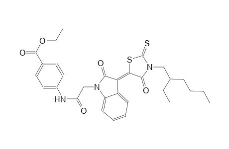 ethyl 4-[({(3Z)-3-[3-(2-ethylhexyl)-4-oxo-2-thioxo-1,3-thiazolidin-5-ylidene]-2-oxo-2,3-dihydro-1H-indol-1-yl}acetyl)amino]benzoate