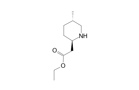 2-[(2R,5S)-5-methyl-2-piperidinyl]acetic acid ethyl ester