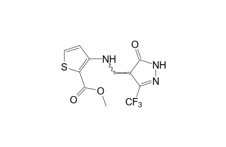 3-{{[5-oxo-3-(trifluoromethyl)-2-pyrazolin-4-ylidene]methyl}amino}-2-thiophenecarboxylic acid, methyl ester