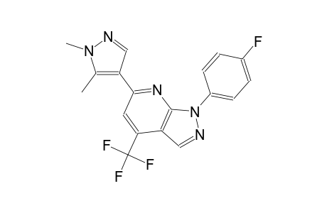 1H-pyrazolo[3,4-b]pyridine, 6-(1,5-dimethyl-1H-pyrazol-4-yl)-1-(4-fluorophenyl)-4-(trifluoromethyl)-