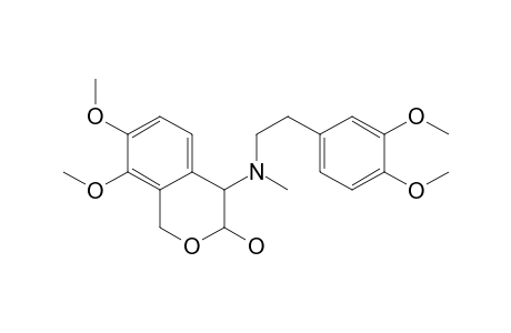 1H-2-Benzopyran-3-ol, 4-[[2-(3,4-dimethoxyphenyl)ethyl]methylamino]-3,4-dihydro-7,8-dimethoxy-