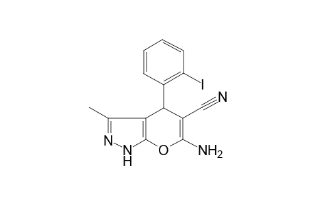 6-Amino-4-(2-iodophenyl)-3-methyl-1,4-dihydropyrano[2,3-c]pyrazole-5-carbonitrile