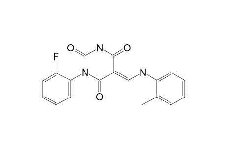 Pyrimidine-2,4,6(1H,3H,5H)-trione, 1-(2-fluorophenyl)-5-(2-methylphenylaminomethylene)-