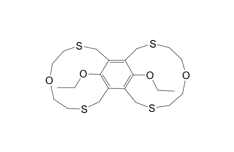 5,20-DIOXA-2,8,17,23-TETRATHIA-[9](1,3)[9](4,6)-2,5-BIS-(ETHOXY)-CYCLOPHANE