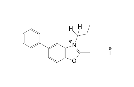 2-methyl-5-phenyl-3-propylbenzoxazolium iodide