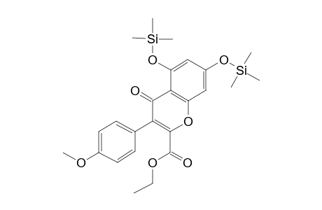 Ethyl 5,7-dihydroxy-3-(4-methoxyphenyl)-4-oxo-4H-chromene-2-carboxylate, 2 tms derivative