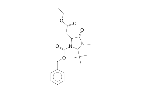 Benzyl 2-tert-butyl-5-(2-ethoxy-2-oxoethyl)-3-methyl-4-oxo-1-imidazolidinecarboxylate