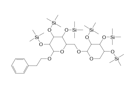 2-(2-Phenylethoxy)-6-[(3,4,5-trihydroxyoxan-2-yl)oxymethyl]oxane-3,4,5-triol, 6tms derivative