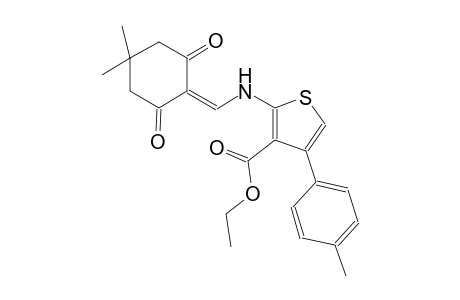 3-thiophenecarboxylic acid, 2-[[(4,4-dimethyl-2,6-dioxocyclohexylidene)methyl]amino]-4-(4-methylphenyl)-, ethyl ester