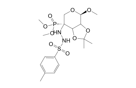 Methyl (4R)-2,3-O-isopropylidene-4-deoxy-4-(dimethoxyphosphinyl)-4-(2-tosylhydrazino)-.beta.-D-erythro-pentopyranoside