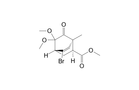 Methyl (1S*,2S*,4R*)-5-bromo-8,8-dimethoxy-1-methyl-7-oxobicyclo[2.2.2]oct-5-ene-2-carboxylate