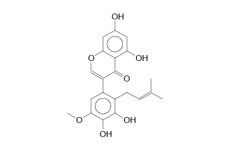 PISCIDONE;5,7,3',4'-TETRAHYDROXY-5'-METHOXY-2'-(3,3-DIMETHYLALLYL)-ISOFLAVONE