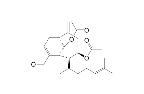 (2R,3S,4R,7R)-1-Formyl-4,10-diacetoxy-3-(1',5'-dimethyl-pent-4'-en-1'-yl)-6-methylenebicyclo[4.3.1]dec-9(1)-ene