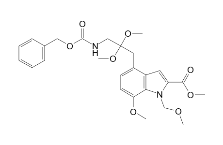 Methyl 4-[[3-(Benzyloxycarbonyl)amino]-2,2-dimethoxypropyl]-7-methoxy-1-(methoxymethyl)-1H-indole-2-carboxylate