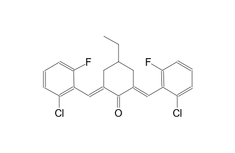 cyclohexanone, 2,6-bis[(2-chloro-6-fluorophenyl)methylene]-4-ethyl-, (2E,6E)-