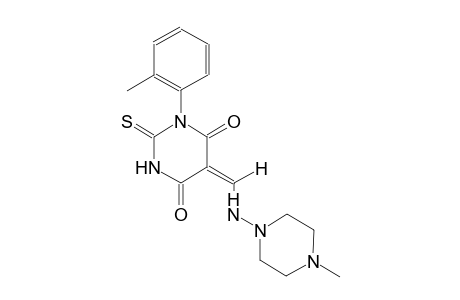 (5E)-1-(2-methylphenyl)-5-{[(4-methyl-1-piperazinyl)amino]methylene}-2-thioxodihydro-4,6(1H,5H)-pyrimidinedione