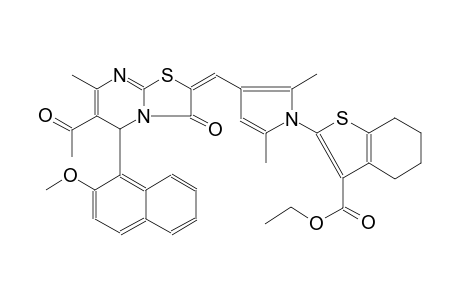 benzo[b]thiophene-3-carboxylic acid, 2-[3-[(E)-(6-acetyl-5-(2-methoxy-1-naphthalenyl)-7-methyl-3-oxo-5H-thiazolo[3,2-a]pyrimidin-2(3H)-