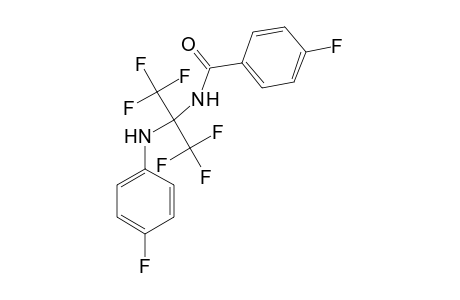 4-Fluoro-N-[2,2,2-trifluoro-1-(4-fluoroanilino)-1-(trifluoromethyl)ethyl]benzamide