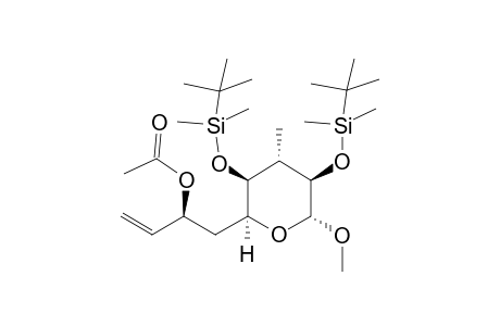 (2R,3R,4S,5S,6S,6(2S))-3,5-Di-(tert-butyldimethylsiloxy)-6-(2-acetoxy-3-butenyl)-2-methoxy-4-methyl-3,4,5,6-tetrahydro-2H-pyran