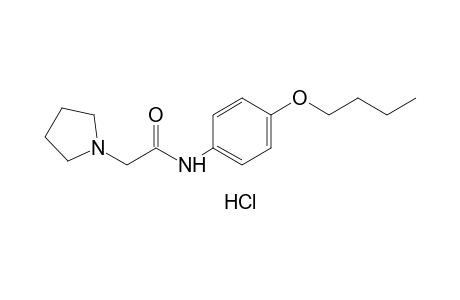 4'-butoxy-1-pyrrolidineacetanilide, monohydrochloride
