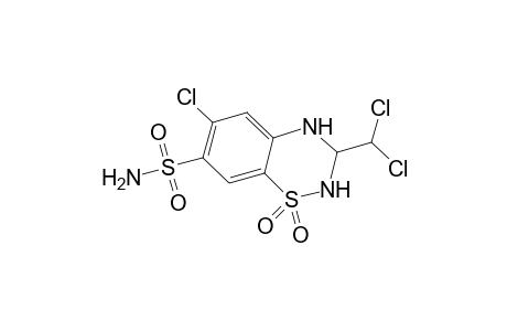 6-chloro-3-(dichloromethyl)-3,4-dihydro-2H-1,2,4-benzothiazine-7-sulfonamide, 1,1-dioxide