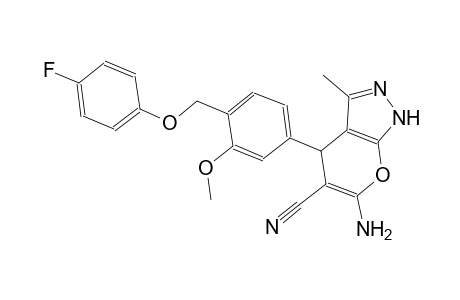 6-amino-4-{4-[(4-fluorophenoxy)methyl]-3-methoxyphenyl}-3-methyl-1,4-dihydropyrano[2,3-c]pyrazole-5-carbonitrile