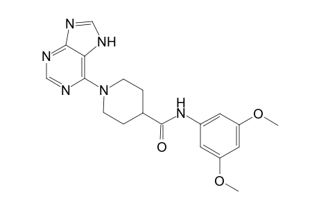 4-piperidinecarboxamide, N-(3,5-dimethoxyphenyl)-1-(7H-purin-6-yl)-