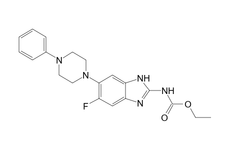 Ethyl N-[6-fluoranyl-5-(4-phenylpiperazin-1-yl)-1H-benzimidazol-2-yl]carbamate