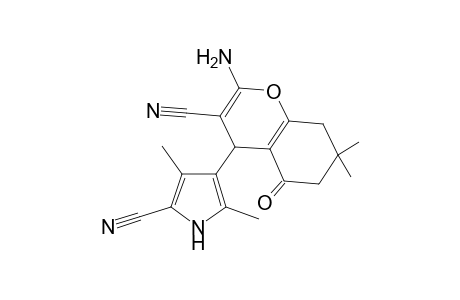 4-(2-Amino-3-cyano-7,7-dimethyl-5-oxo-5,6,7,8-tetrahydro-4H-chromen-4-yl)-3,5-dimethyl-1H-pyrrole-2-carbonitrile
