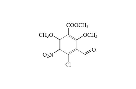 4-chloro-2,6-dimethoxy-5-nitroisophthalaldehydic acid, methyl ester