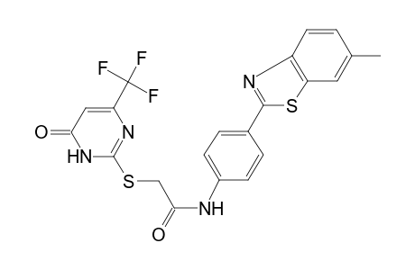 2-[[4-keto-6-(trifluoromethyl)-1H-pyrimidin-2-yl]thio]-N-[4-(6-methyl-1,3-benzothiazol-2-yl)phenyl]acetamide