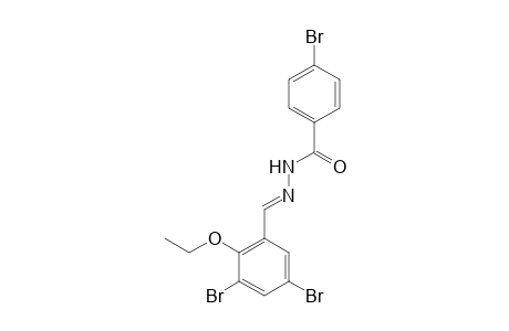 4-Bromobenzenamide, N-(2-ethoxy-, 3,5-dibromobenzylidenamino)-