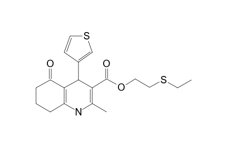 Quinoline-3-carboxylic acid, 1,4,5,6,7,8-hexahydro-2-methyl-5-oxo-4-(2-thienyl)-, 2-ethylthioethyl ester