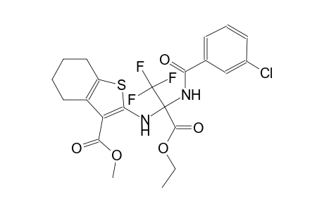 Methyl 2-([1-[(3-chlorobenzoyl)amino]-1-(ethoxycarbonyl)-2,2,2-trifluoroethyl]amino)-4,5,6,7-tetrahydro-1-benzothiophene-3-carboxylate