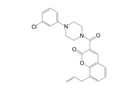 3-[4-(3-Chlorophenyl)piperazin-1-yl]carbonyl-8-prop-2-enyl-chromen-2-one