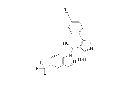4-(3-Amino-4-(hydroxy(5-(trifluoromethyl)-1H-indazol-1-yl)methyl)-1H-pyrazol-5-yl) benzonitrile