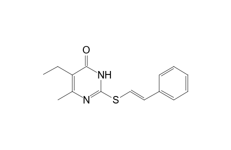 Pyrimidin-4(3H)-one, 5-ethyl-6-methyl-2-(2-phenylethenylthio)-