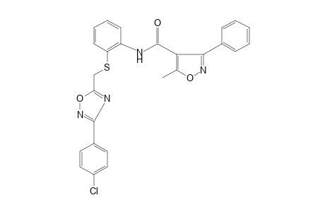 2'-{{[3- (p-chlorophenyl)-1,2,4-oxadiazol-5-yl]methyl}thio)-5-methyl-3-phenyl-4-isoxazolecarboxanilide