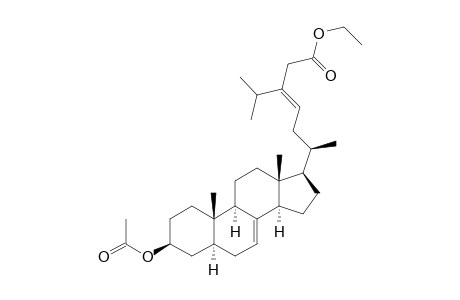 Ethyl ester of (22E,24S)-3.beta.-Acetoxy-5.alpha.-stigmasta-7,23-dien-29-oic acid