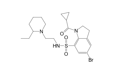 1H-indole-7-sulfonamide, 5-bromo-1-(cyclopropylcarbonyl)-N-[2-(2-ethyl-1-piperidinyl)ethyl]-2,3-dihydro-