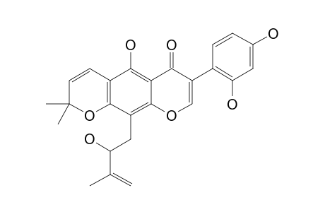 ERYSENEGALENSEIN_L;5,6',4'-TRIHYDROXY-8-(2'''-HYDROXY-3'''-METHYLBUT-3'''-ENYL)-2'',2''-DIMETHYLPYRANO-[5''.6'':6.7]-ISOFLAVONE