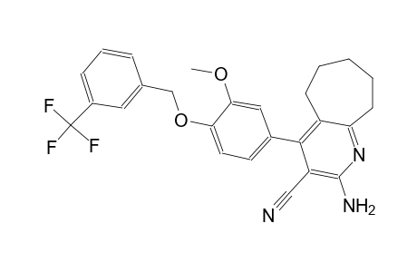 2-amino-4-(3-methoxy-4-{[3-(trifluoromethyl)benzyl]oxy}phenyl)-6,7,8,9-tetrahydro-5H-cyclohepta[b]pyridine-3-carbonitrile