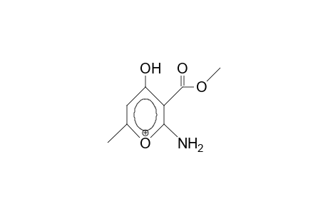 2-Amino-3-methoxycarbonyl-6-methyl-4-hydroxy-pyrylium cation