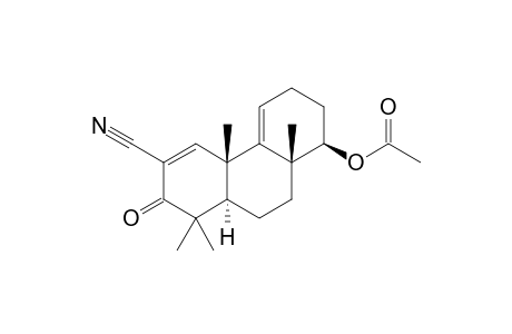 (+/-)-(1R,4bS,8aR,10aR)-6-Cyano-4b,8,8,10a-tetramethyl-7-oxo-1,2,3,4b,7,8,8a,9,10,10a-decahydrophenanthren-1-yl ethanoate