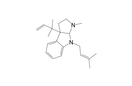 DEBROMOFLUSTRAMINE-A;1-METHYL-3A-(2-METHYL-3-BUTEN-2-YL)-8-(3-METHYL-2-BUTEN-1-YL)-1,2,3,3A,8,8A-HEXAHYDROPYRROLO-[2,3-B]-INDOLE