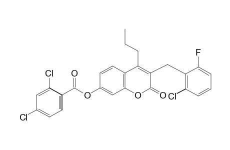 3-(2-Chloro-6-fluorobenzyl)-7-hydroxy-4-propylcoumarin, 2,4-dichlorobenzoate