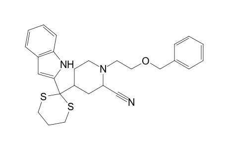 1-(2-benzoxyethyl)-4-[2-(1H-indol-2-yl)-1,3-dithian-2-yl]pipecolinonitrile